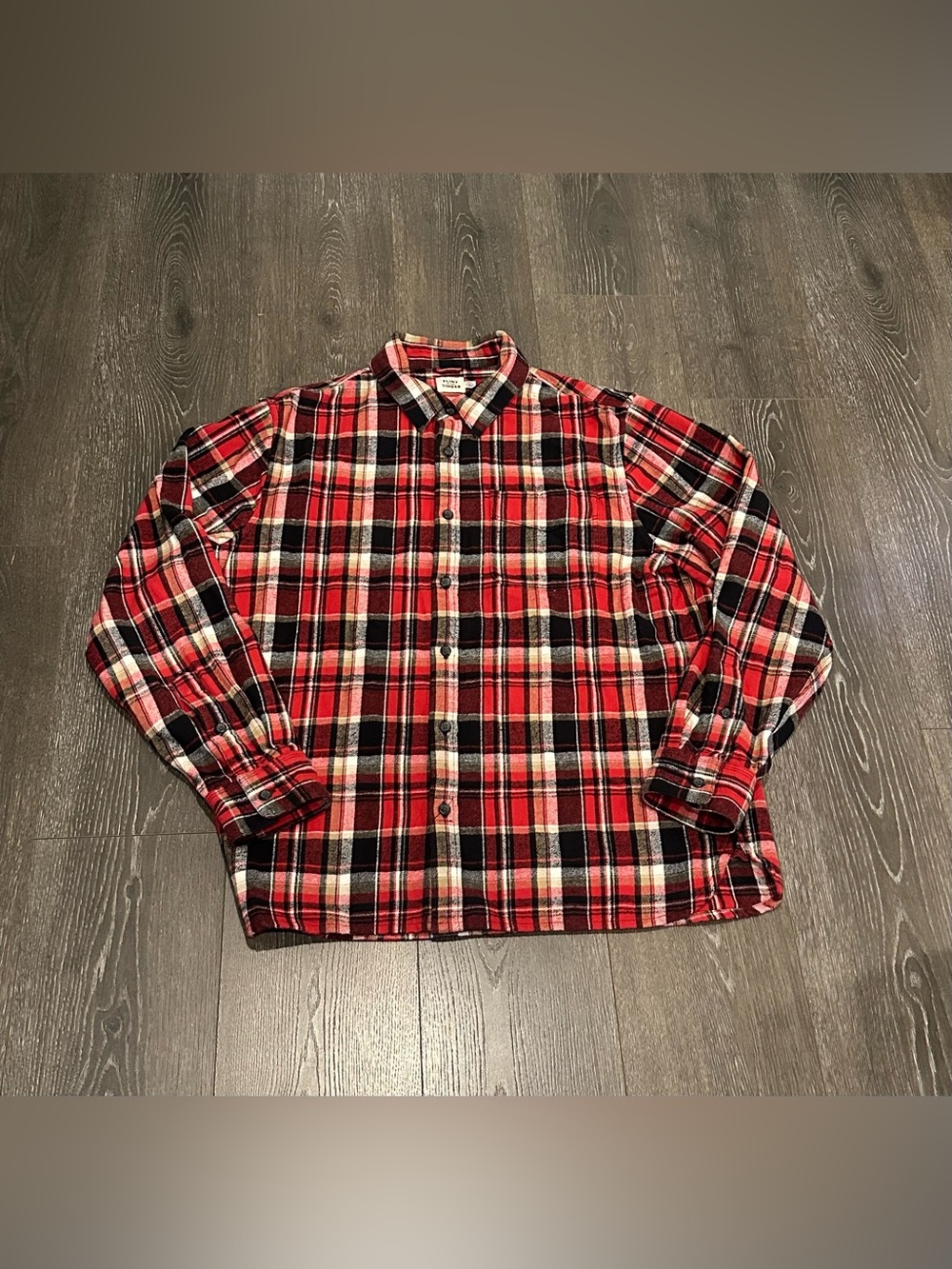 Flint & Tinder Men's Red Plaid Long-Sleeve Button-Down Size XL workwear western.